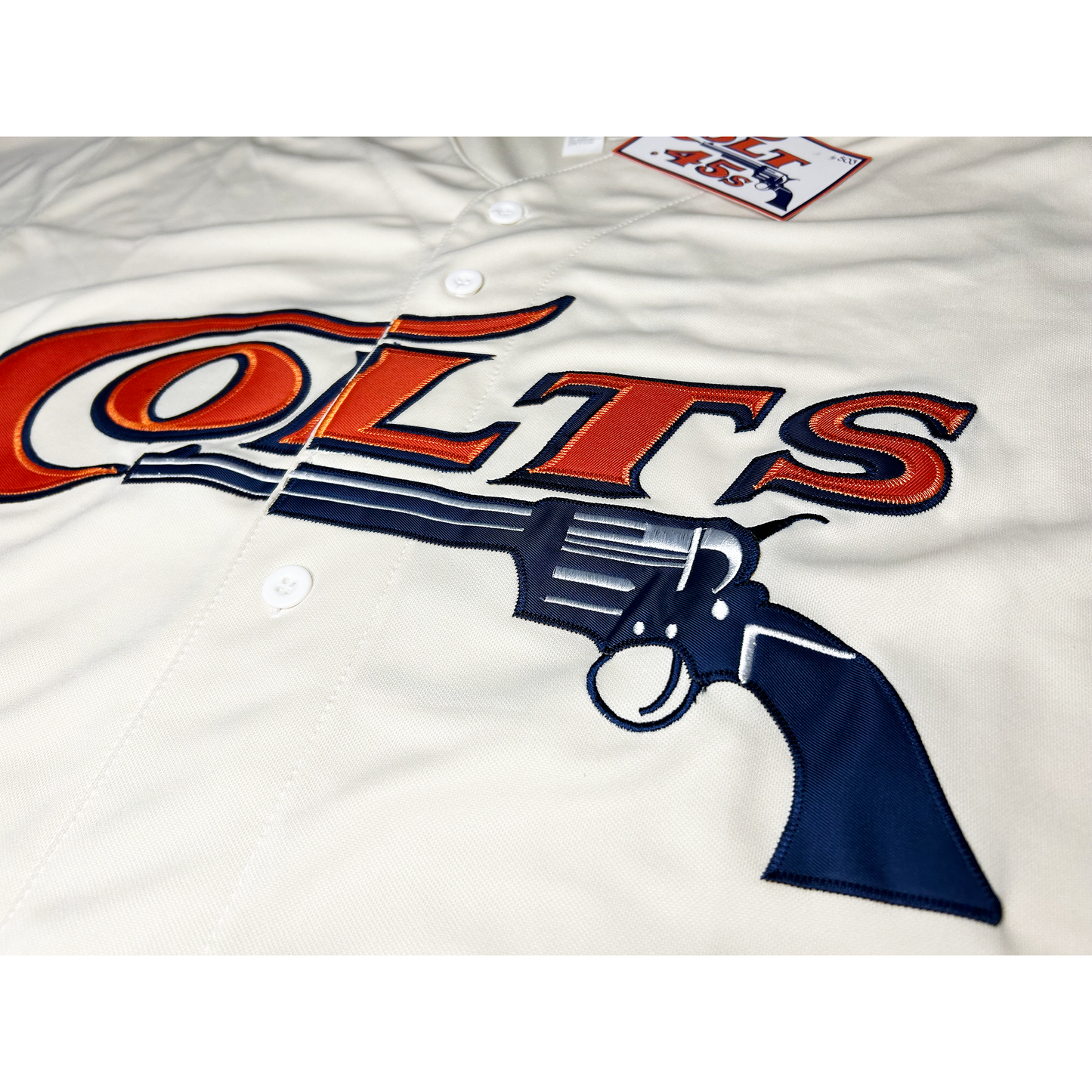 Houston Colt 45's Jersey white close=up logo Royal Retros