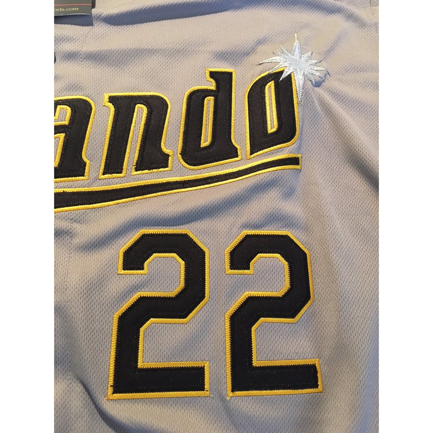 1992 Orlando Sun Rays Jersey close-up tan