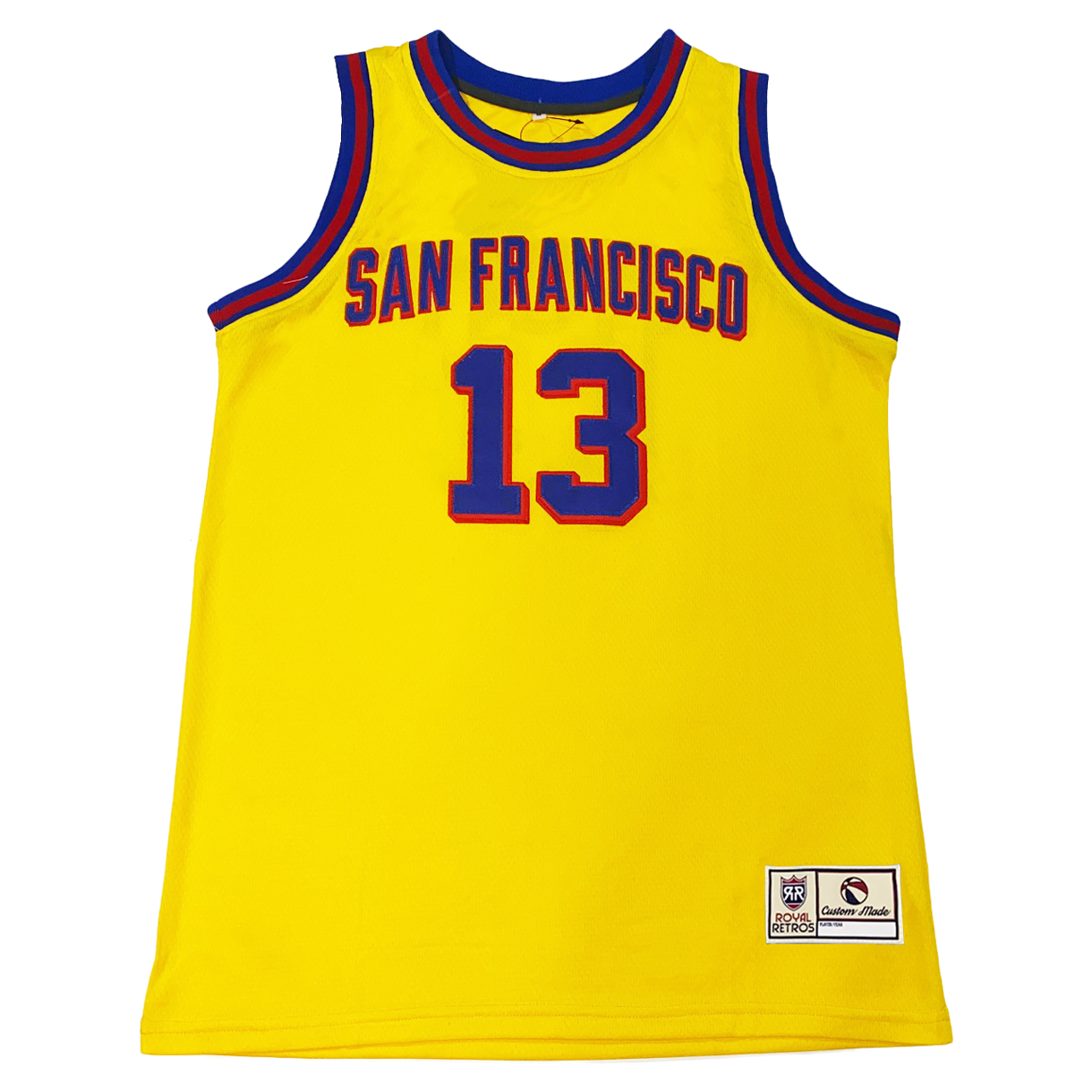 San Francisco Basketball Jersey - Yellow - Small - Royal Retros