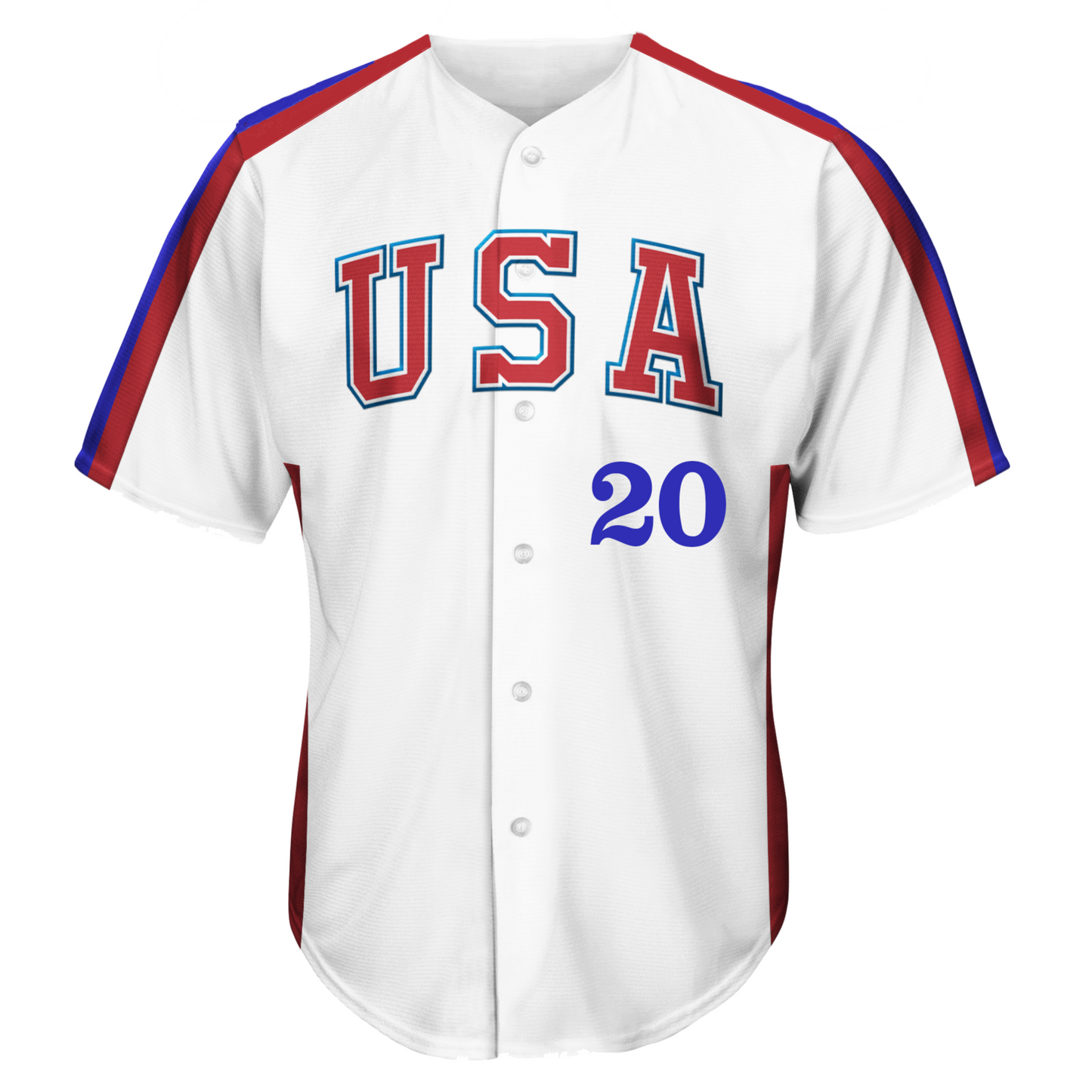 USA Baseball Jersey - Red - Medium - Royal Retros
