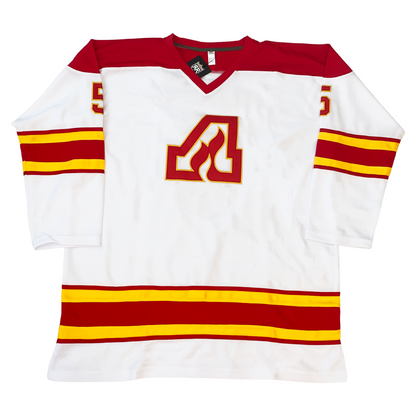 Atlanta Flames Jersey - White - 5XL (Goalie) - Royal Retros