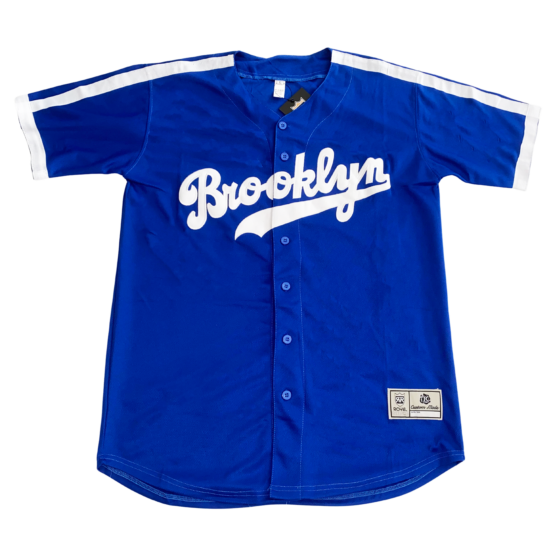 Brooklyn Baseball Jersey - Cream/Green - 4XL - Royal Retros