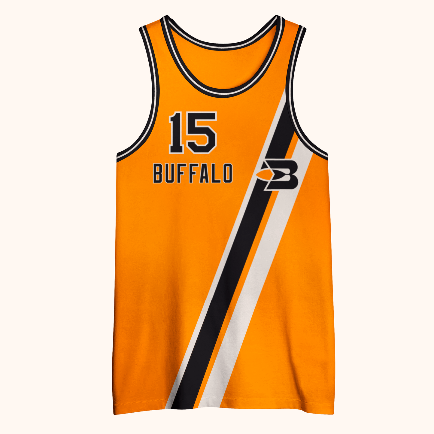 Buffalo Stripes Basketball Jersey orange Royal Retros
