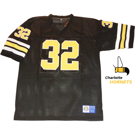 Charlotte WFL Hornets WFL jersey black with Gold Numbers Royal Retros