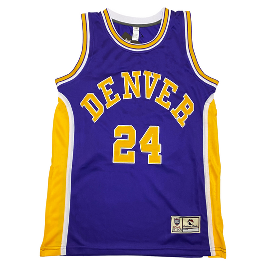 Purple and gold Denver Rockets jersey designed for basketball fans and collectors