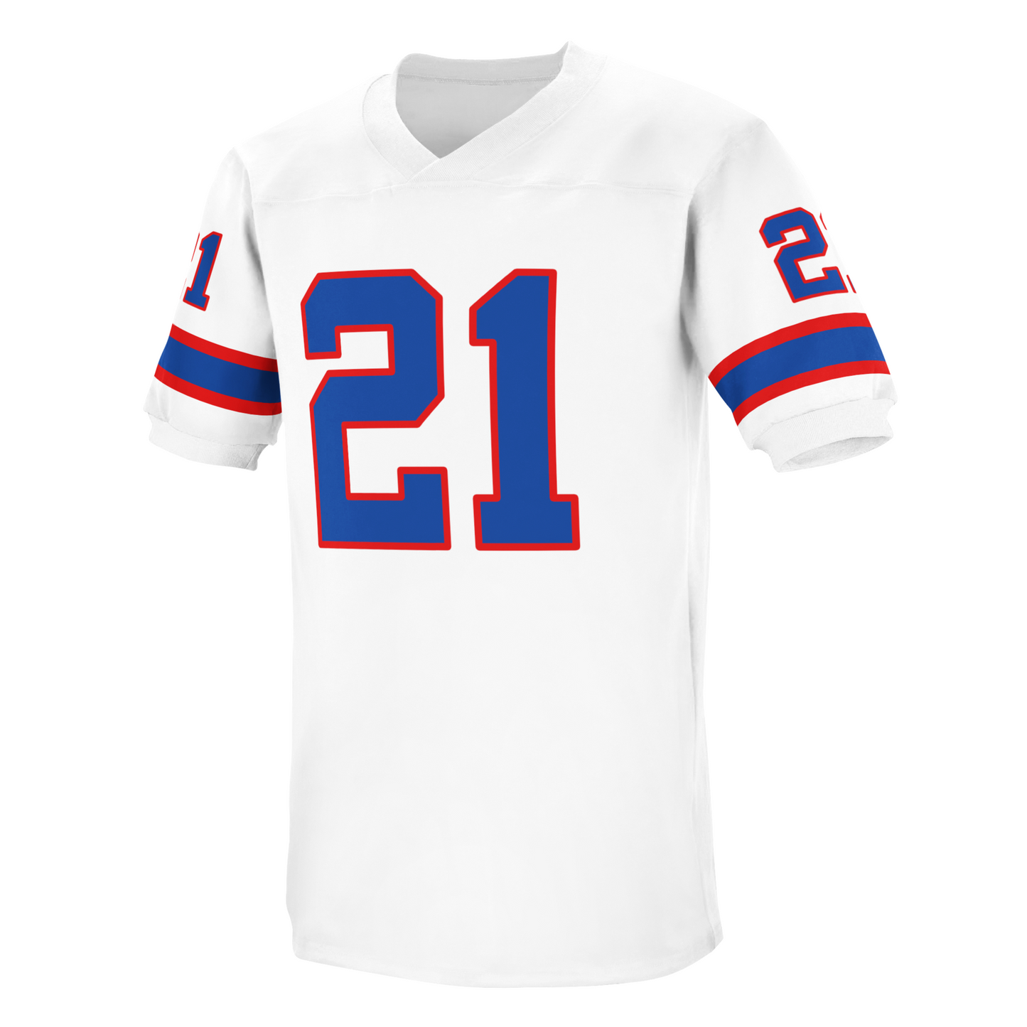Florida Blazers WFL jersey white with blue numbers outlined in red Royal Retros