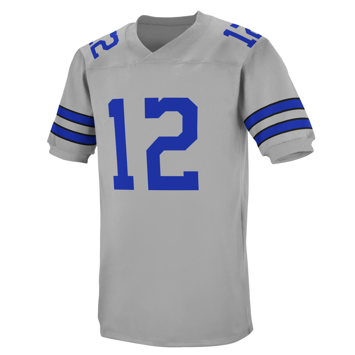 Gray Dallas Rockets Jersey with blue number 12 and free customization included