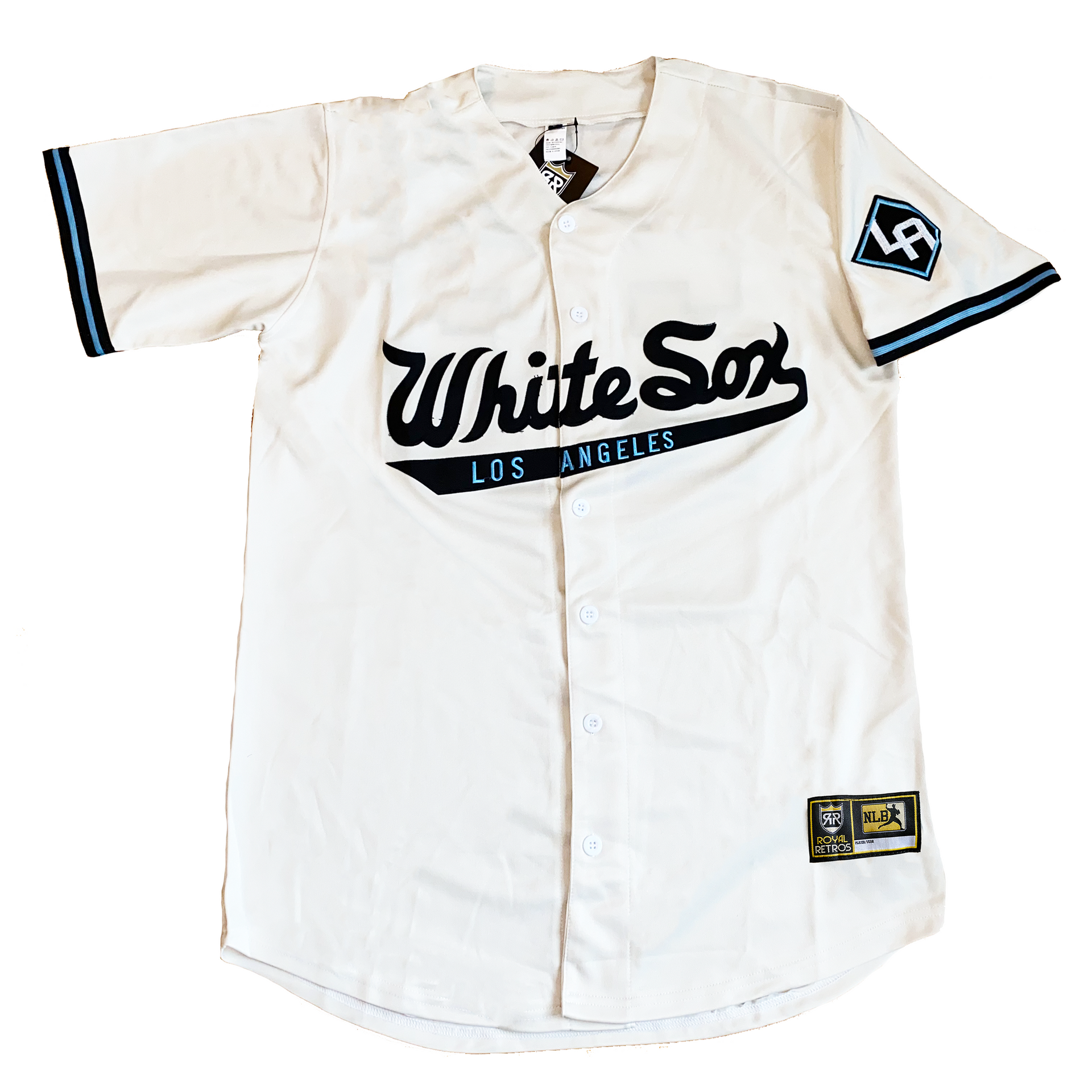 Detroit Stars NLB Jersey - White - XL - Royal Retros