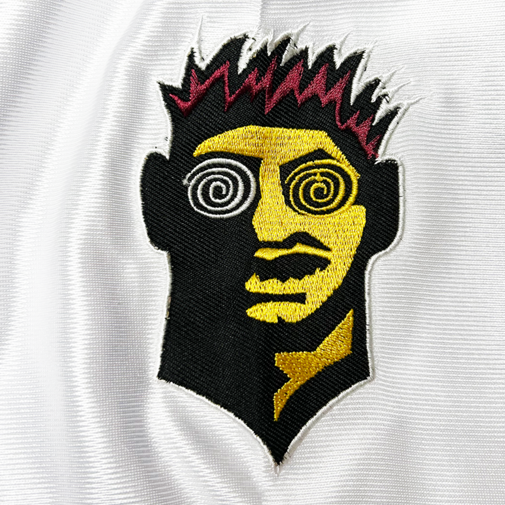 Memphis Maniax XFL Jersey white close-up logo Royal Retros