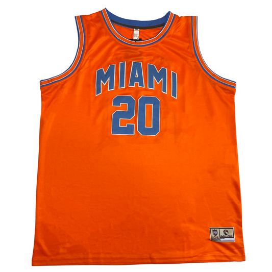 Orange Miami Floridians Jersey from Royal Retros showcasing vintage basketball style
