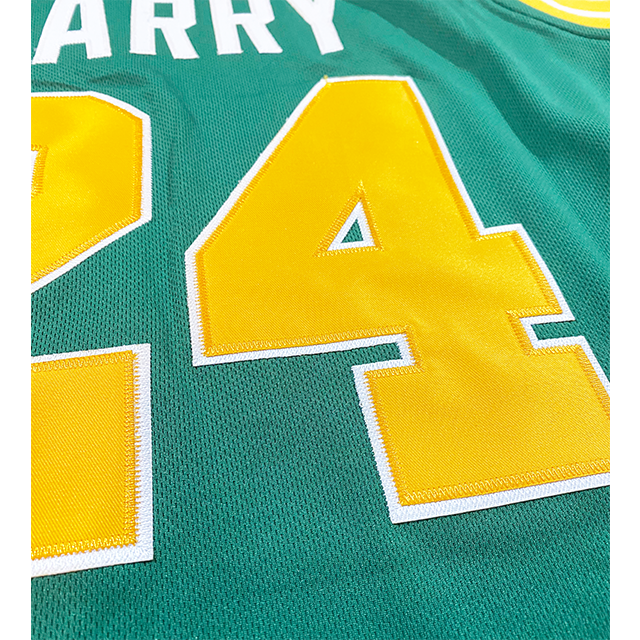Green and gold Oakland Oaks ABA Jersey inspired by Rick Barry’s iconic style