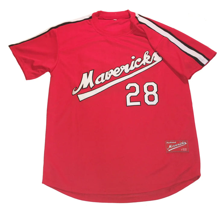 Portland Mavericks red baseball jersey