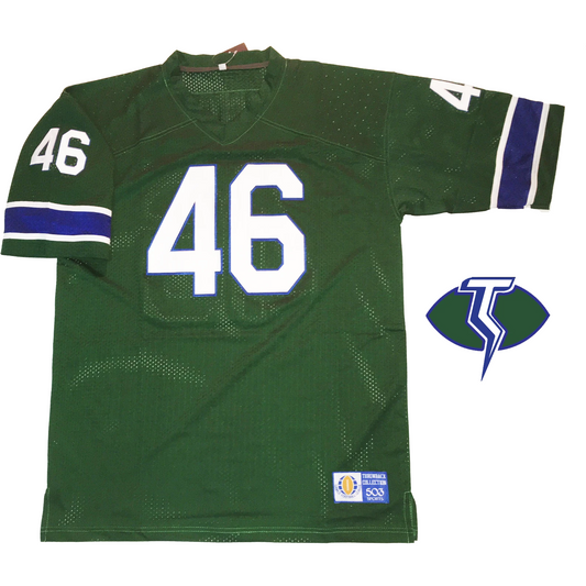 Portland Thunder World Football League Jersey dark green with white #46 Royal Retros