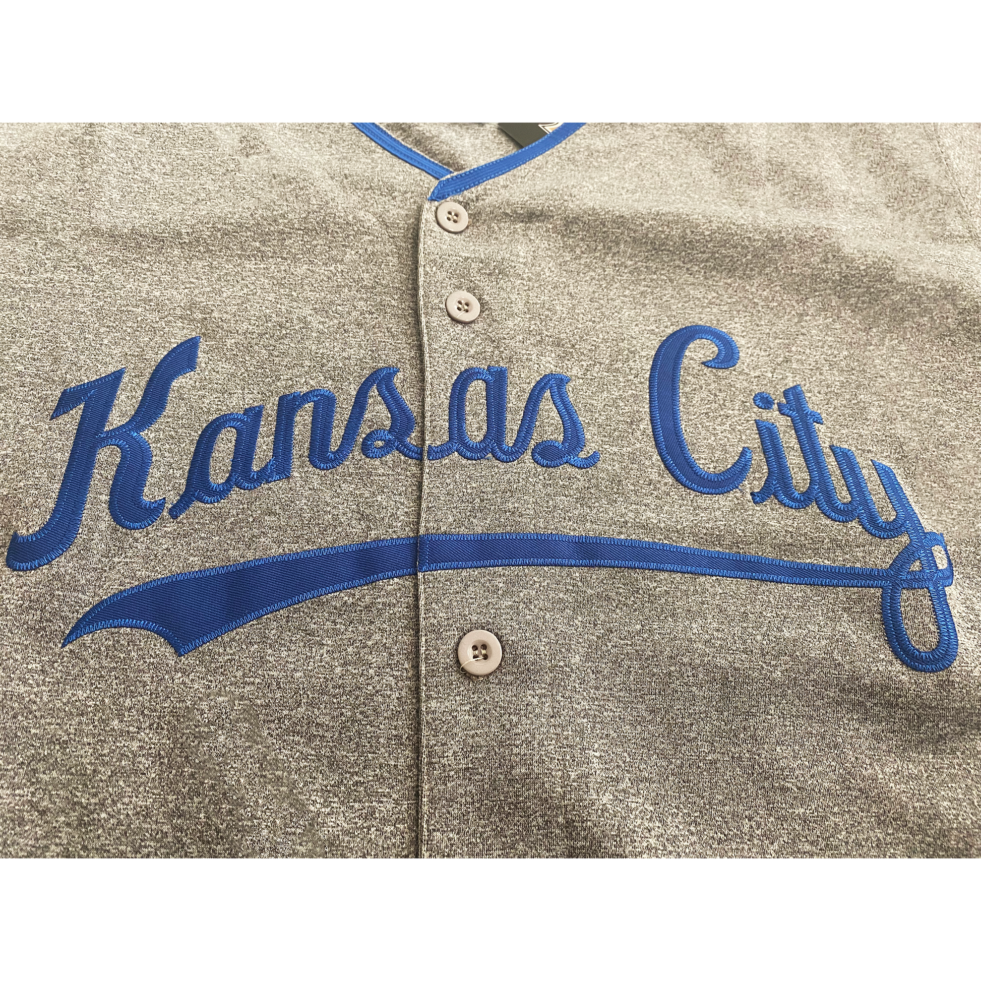 Kansas City Baseball Jersey - Gray/Royal - 5XL - Royal Retros