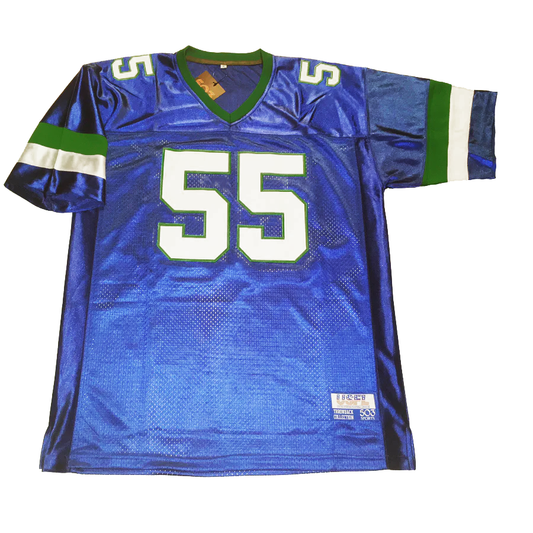 San Antonio Gunslingers USFL Jersey blue with white and green trim and white numerals Royal Retros
