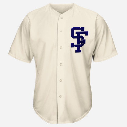 San Francisco Seals Monogram Jersey white with blue SF Royal Retros