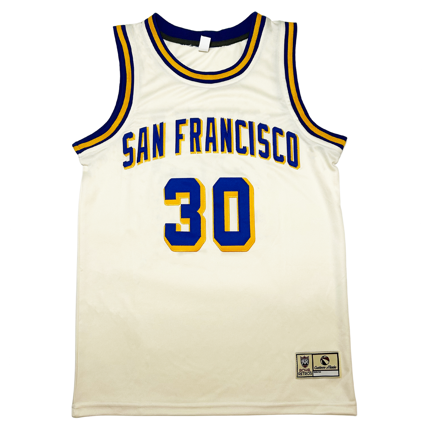 San Francisco Basketball Jersey - White - 4XL - Royal Retros